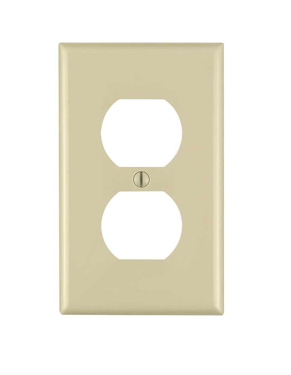 1-Gang Duplex Receptacle Wall Plate - Ivory