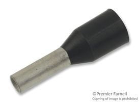 Black Insulated Ferrule for 16 AWG Wires, 3.4 mm ID x 4 mm OD, 12 mm Length