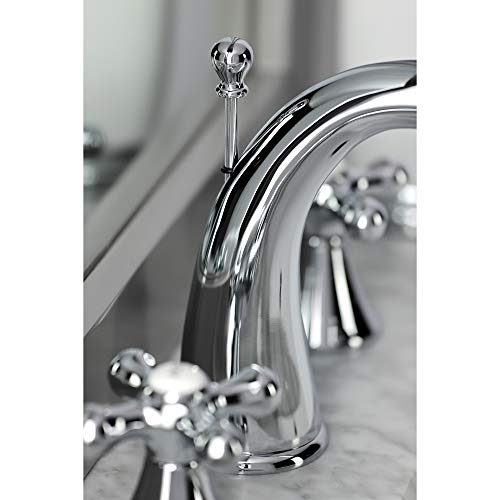 Widespread Bathroom Faucet - Cross Handle, Polished Chrome