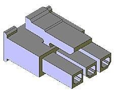 Black Receptacle Housing for Wire Housings - 3 Positions, 3.00mm Pitch, 5A, 600V