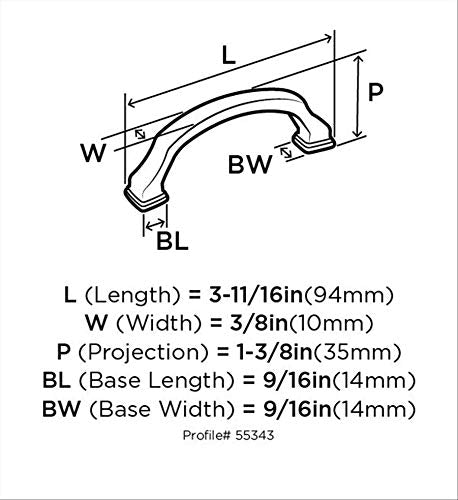 Golden Champagne Appliance Pull - Traditional Style - Satin Nickel Finish