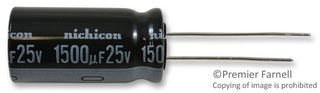 1500uF 25V Radial Aluminum Electrolytic Capacitor