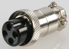 Straight Female Mic Connector Plug for 4-Pin Microphone Cable