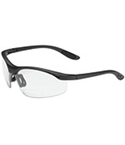 Semi-Rimless Magnifying Reading Safety Glasses Black Frame Clear Lens +1.50 Diopter