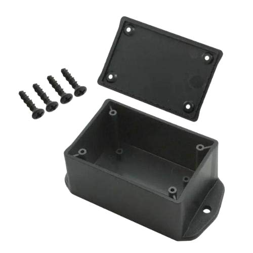 Black ABS Plastic Enclosure Box with Mounting Flange for Electrical Applications