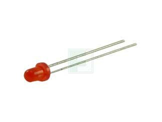 Red LED Diode with Diffused Lens - T-1 Radial Package - 40mcd - 3mm