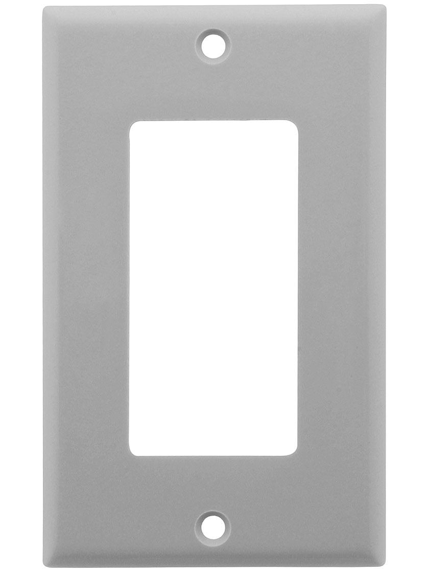 Rocker Wall Plate, Gray, Standard Size, Thermoset Plastic, 1-Gang Mounting