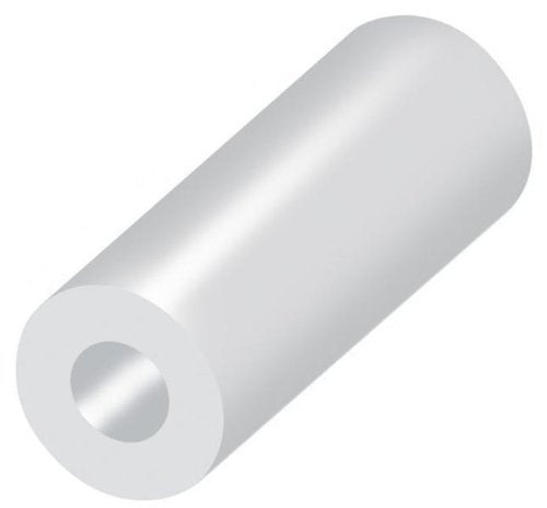 Round Spacer - M3 Clearance - Unthreaded - Nylon - Silver/White - 3mm Length