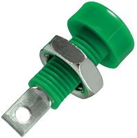 Green Insulated Brass Banana Jack - 15 A, 7000 V