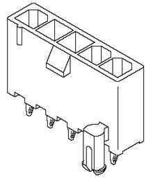 Natural Mini-Fit Jr. Connector - 4 Circuits, 1 Row, 9 A