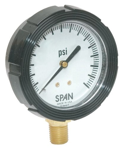 Industrial Pressure Gauge - 0 to 400 psi, Bottom Connection, 1/4 in NPT