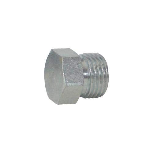 1-3/16"-12 Male Flat Face Plug - Zinc Plated Steel