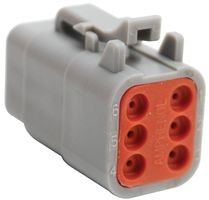 6-Pin Female Wire-to-Wire Plug Connector - Grey