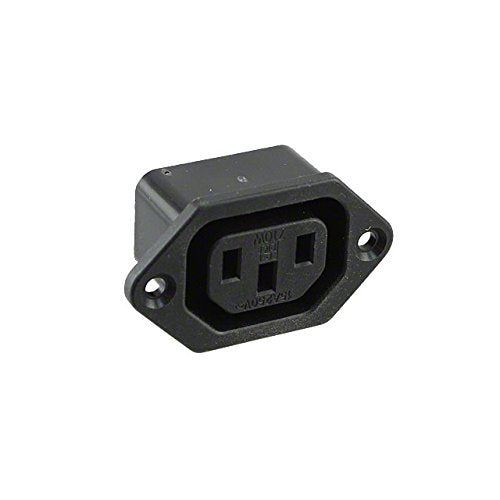 15A AC Female Power Outlet - Panel Mount Flange - 250VAC UL CSA VDE TUV