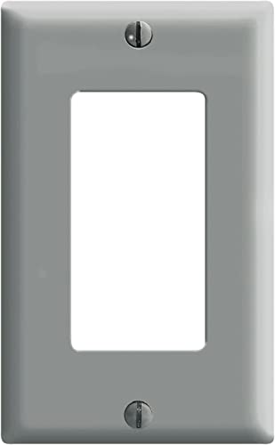 Rocker Wall Plate, Gray, Standard Size, Thermoset Plastic, 1-Gang Mounting