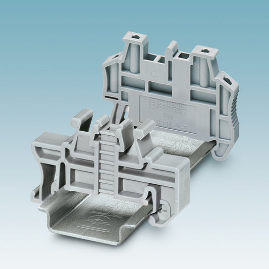 Gray End Bracket for DIN Rail Terminal Blocks and Terminal Block Connectors