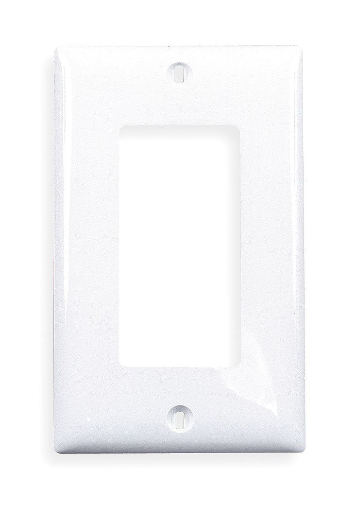 1-Gang Decorator Wall Plate - White Plastic
