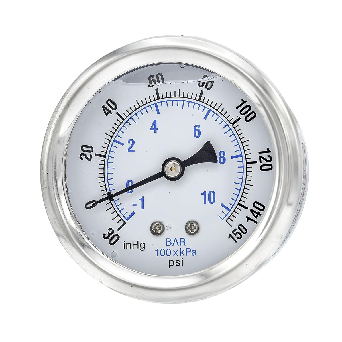 Industrial Compound Gauge - 30 in Hg Vac to 160 psi - 2-1/2-inch