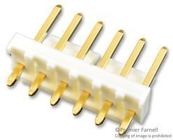 Shrouded Male Pin Header Connector, 0.156'' Pitch, 1-6 Positions