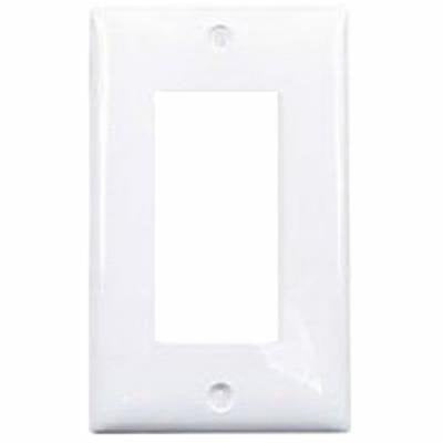 1-Gang Decorator Wall Plate - White Plastic