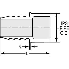 1-1/4 PVC Adapter Insert x Spigot SCH40