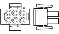 Universal MATE-N-LOK Plug Housing Connector - 6 Position, 600V, Nylon