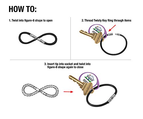 Nylon-Coated Twist Lock Key Ring