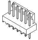 White Male Wire-Board Connector - 8 pins - KK 254 Series