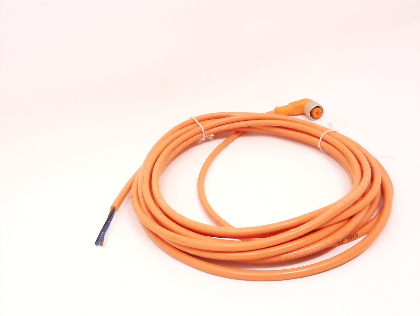 Sensor Connection Lead - M12 Thread, 4-pin Angled Plug, Orange, 5m