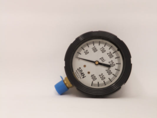 Industrial Pressure Gauge - 0 to 400 psi, Bottom Connection, 1/4 in NPT