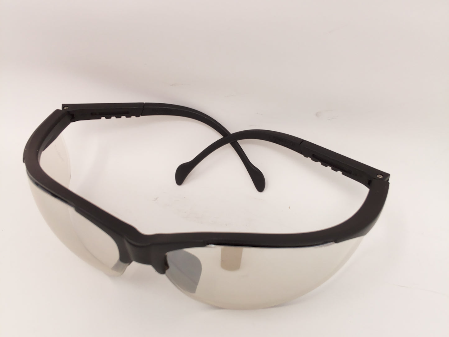 Black Nylon Half-Frame Safety Glasses with Indoor/Outdoor Mirror Lenses